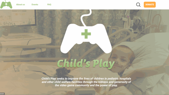 animated gif of Child's Play Charity Redesign